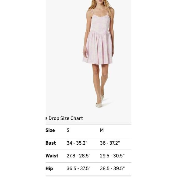 The Drop Perla Shaped Waist Mini Dress, Soft Pink Rose Floral Print, Size 2X - Picture 4 of 4